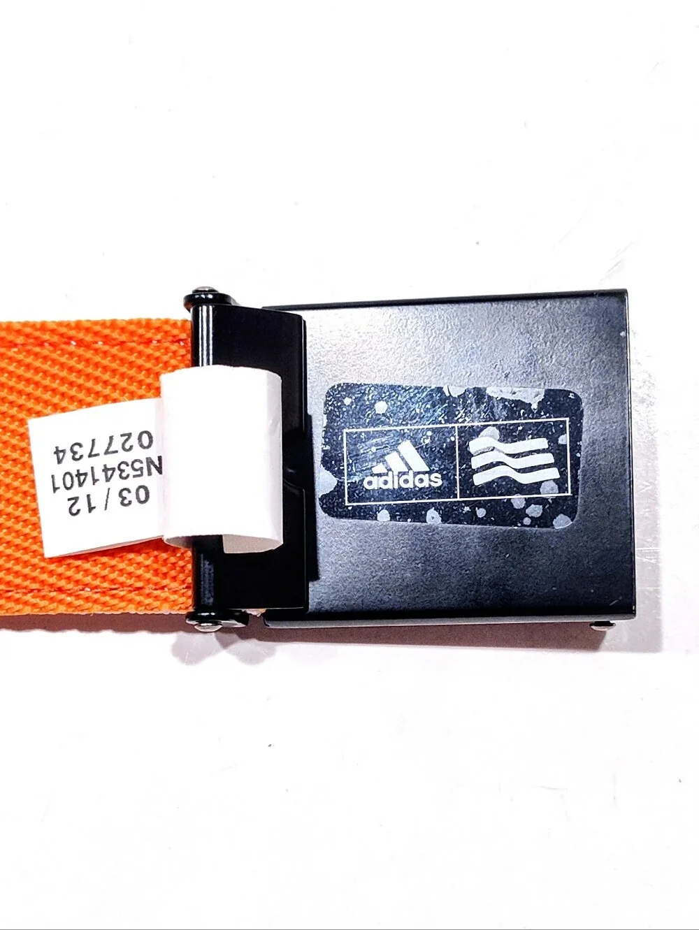 Adidas Reversible Webbing Belt Orange Black White Stripe Enamel Buckle 2012 OSFA